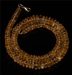 Natural Citrine Gem 7 to 9 mm Size Faceted German Cut Rondelle Beads Christian Wedding <b>Gold</b> Plated <b>Necklace</b> - Product Image 4