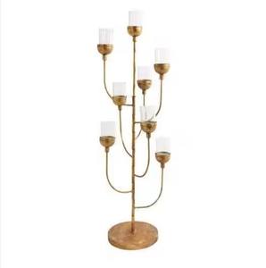 Soporte votivo navideño moderno de acero inoxidable con adornos de filigrana metálica - Product Image 2