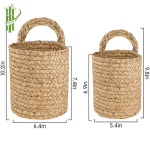 Macetas decorativas artesanales de bambú con asas, almacenamiento artesanal inspirado en la naturaleza, estilo de flor pintada, técnicas pintadas a mano - Product Image 5