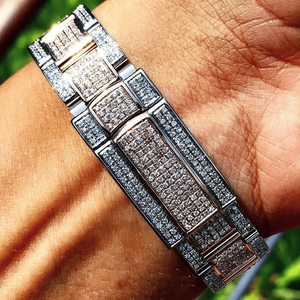 Montre-bracelet en diamant VVS à cadran brun entièrement glacé/montre en diamant Montre en diamant glacé unisexe Hip Hop - Product Image 4