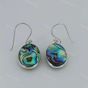 Handmade 925 Sterling Silver Dangle Earrings Natural Blue Paua <b>Abalone</b> <b>Shell</b> Jewelry Fine Dangle Blue Paua <b>Shell</b> Earrings - Product Image 4