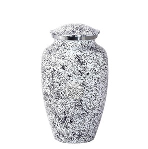 Urna de cremación de aluminio para cenizas humanas-Urna funeraria para adultos hecha a mano-Urna asequible para cenizas-Bolsa incluida Negro en blanco - Product Image 3
