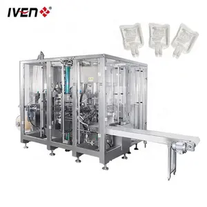 IV truyền IV giải pháp Túi mềm làm điền ghi nhãn và máy đóng gói vô trùng máy làm đầy chất lỏng