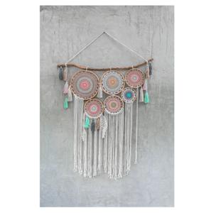 Bonne qualité tissé à la main en macramé tenture murale Art déco Design anneaux pour la décoration intérieure pour salon et chambre à coucher - Product Image 1