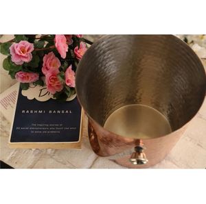 ถังน้ำแข็งทองแดงพร้อมแผ่นซับดีบุกรุ่นใหม่ที่ออกแบบด้วยค้อนในร่ม/กลางแจ้งร้านอาหารถังเบียร์บาร์ปาร์ตี้บ้านงานแต่งงานเย็น - Product Image 4