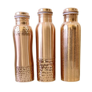 Classic Copper Water <b>Bottle</b> Health Benefit Leak-Proof & Durable Handmade Polished Copper Drinkware For Yoga Home Office & <b>Travel</b> - Product Image 5