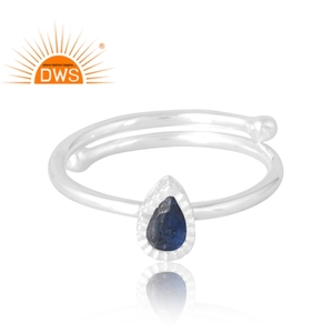 แหวนพลอยไคยาไนต์ธรรมชาติทำจากเงินสเตอริง925เครื่องประดับออกแบบได้ตามต้องการของขวัญสำหรับผู้หญิงสำหรับผู้หญิง - Product Image 3
