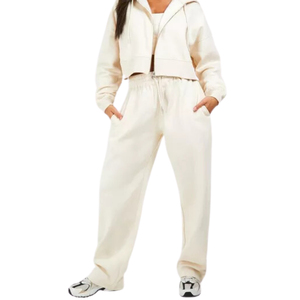 ชุดวอร์มผ้าระบายอากาศสำหรับผู้หญิงเสื้อและกางเกงชุดออกกำลังกายแบบลำลองขายส่ง - Product Image 5