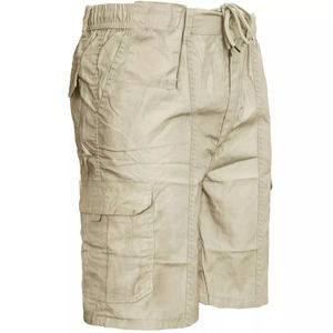 กางเกงขาสั้นคาร์โก้แบบลำลองสำหรับผู้ชายเอวยางยืดมีซิปรูดโลโก้ตามสั่ง - Product Image 5