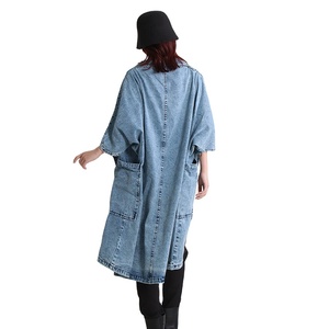 Poncho de Primavera Hzwn4191 para Mujer, Ecológico, Estilo Y2K, Manga Farol, Holgado, Talla Grande, Lona de Algodón, Vintage, Largo, Color Sólido - Product Image 6