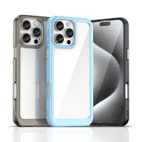 Nouvelle coque arrière de téléphone portable en TPU transparent, couleur unie, avec boutons électroplaqués et peints aux UV, style coloré, pour iPhone 11-16 Pro