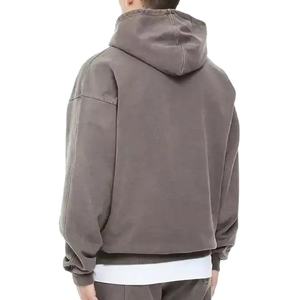 Meilleure qualité lavage à l'acide en relief thermique sweat à capuche conception personnalisée solide motif goutte épaule hiver polaire hommes sweat 2026 - Product Image 3