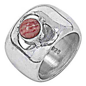 Anillo de Rodocrosita de Plata 925 para Mujer, Piedra Natural Tallada, Joyería, Corte Ovalado, Corte Princesa, Diamante, Platino - Product Image 3
