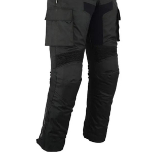 Pantalon de moto textile coupe-vent certifié CE avec fermetures à glissière latérales pleine longueur, armure imprimée de grande taille pour un ajustement facile - Product Image 6