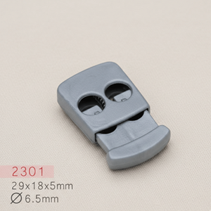 Vente en gros usine : Bloque-cordon en plastique ABS sans nickel, à ressort, simple ou double trou, pour cordon de serrage de vêtements et sacs - Product Image 2