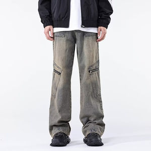 Logo personnalisé coupe ample Denim jeans pour hommes pantalon blanc délavé à l'acide vintage baggy en denim pour unisexe - Product Image 5