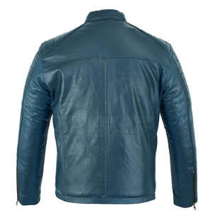 Veste en cuir véritable pour hommes, manteau bombardier élégant et ajusté, vêtements d'extérieur rétro vintage de créateur de mode, vêtements de moto décontractés - Product Image 2