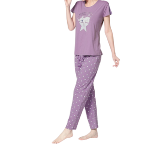 Fabricant de vêtements de nuit d'hiver | Ensemble de pyjama en flanelle de coton pour femmes avec imprimé à carreaux, vêtements de salon respirants pour l'automne et l'hiver - Product Image 5