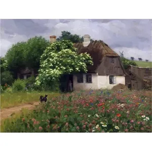 H.A. Brendekilde Fleurs Maison Céramique Cuisine Dosseret Marbre Carrelage Mural Art Mural - Product Image 1