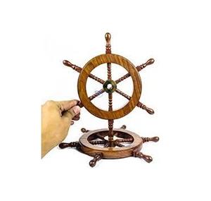 Natural Finished Mid century Modern Nautical Beach Wooden Boat <b>Ship</b> Steering <b>Wheel</b> Home Boat Indoor Boat <b>Ship</b> Decor Usage - Product Image 3