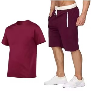 Ensembles de t-shirts et shorts de rue surdimensionnés et délavés à l'acide avec logo personnalisé vierge poids lourd surdimensionné 2 pièces pour hommes - Product Image 2