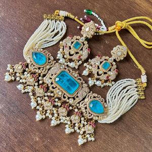 Premium Quality <b>Choker</b> <b>Necklace</b> Set For Women Beautiful Colours Perfect For Wedding, Party Wear <b>Indian</b> Traditional <b>Necklace</b> Set - Product Image 4