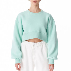Pakistan Manufacture Solid Color Women Cropped <b>Plain</b> <b>Sweatshirts</b> Custom Printed Logo Casual Women Cropped <b>Plain</b> <b>Sweatshirts</b> - Product Image 1