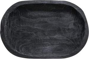 Plateau et bol de service en bois noir artisanal pour table de cuisine décor à la maison essentiel parfait pour les rassemblements de vacances de service de nourriture - Product Image 4