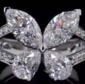 แหวนเพชรรูปผีเสื้อประดับเพชร14K แต่ละชิ้นของขวัญงานหมั้นสำหรับแหวนของเธอสำหรับผู้หญิง - Product Image 6