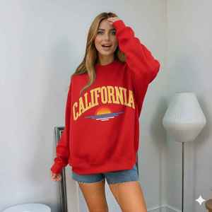 Sweat-shirt oversize pour femme en polyester/coton écologique, imprimé sur mesure, lourd, avec logo sur le devant et col montant - Product Image 6