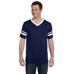 <b>Men</b> Casual Cotton <b>T</b>-<b>Shirt</b> Short Sleeve <b>V</b>-<b>Neck</b> With Pocket Striped Design Nonwoven <b>T</b>-<b>Shirt</b> - Product Image 1