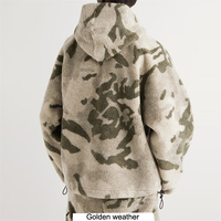 Ensemble survêtement en molleton sherpa camouflage pour homme, sweat-shirt à capuche et pantalon long, vêtements d'hiver décontractés avec poches latérales