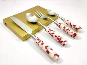 Royal <b>Knife</b> Traditional Long Handle Design Wooden and Blue Resin Handmade Western Style and Different Design Flatware Set - Product Image 3