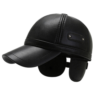 Chapeau non structuré à bord plat en toile 6 panneaux avec lanière en cuir casquettes en cuir avec logo et casquette - Product Image 4
