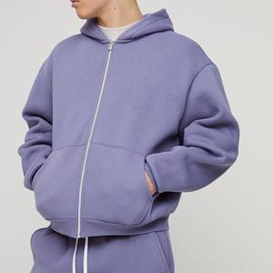 Sudadera con capucha y cremallera de algodón 100% de alta calidad, sudadera con capucha personalizada con estampado DTG para hombre, Sudadera con capucha cálida de invierno de peso pesado en blanco de gran tamaño - Product Image 2
