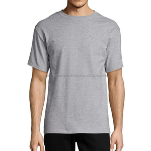 Fabricants de vêtements du Bangladesh OEM T-shirts unis gris à col rond décontractés en coton T-shirt respirant coupe ajustée pour hommes - Product Image 1