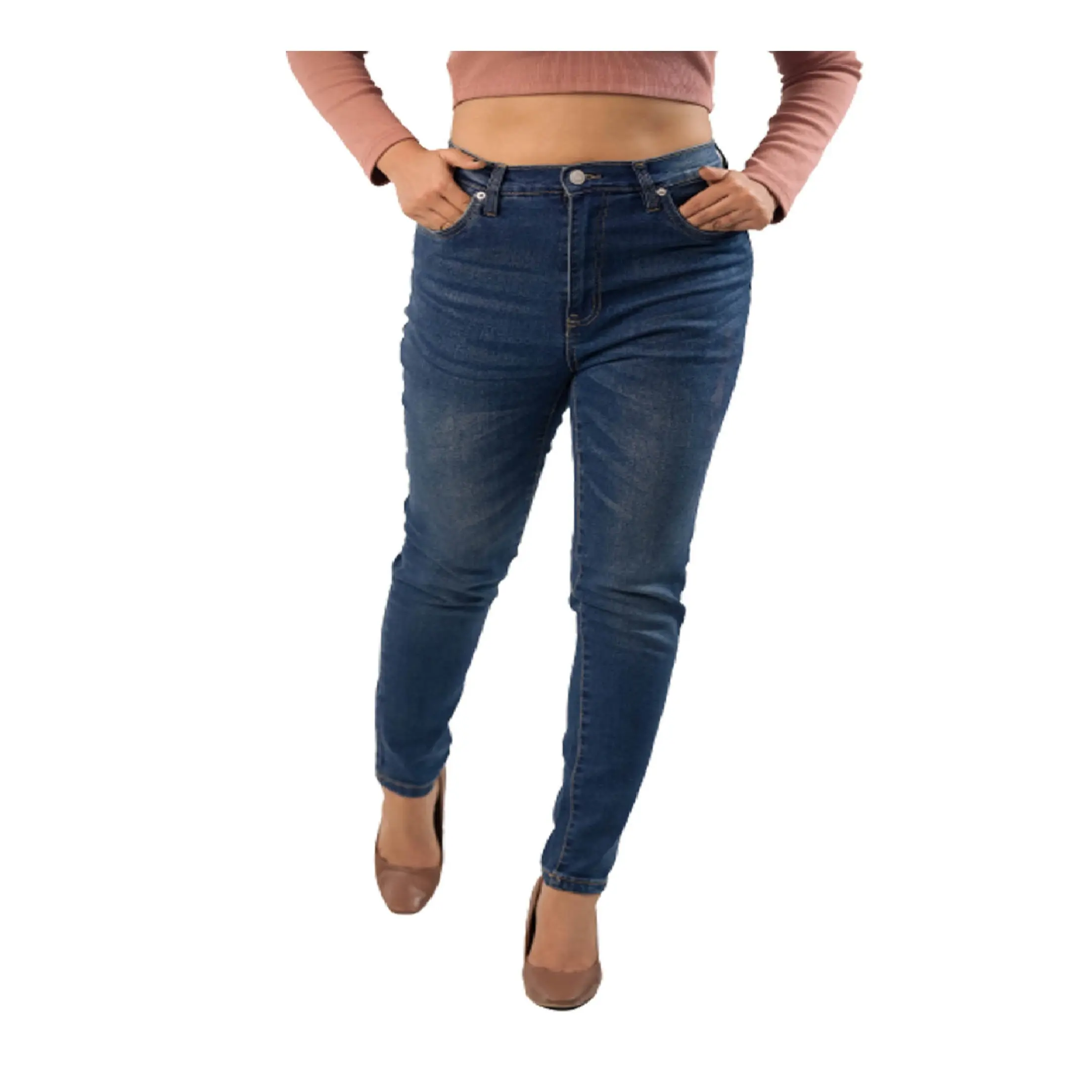 Pantalones vaqueros de cintura alta para mujer, Jeans con nuevo diseño de logotipo personalizado de la mejor calidad, informales, venta al por mayor