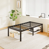 Estructura de cama de metal de tamaño completo para trabajo pesado con almacenamiento Muebles de madera dura personalizados para dormitorio del fabricante OEM