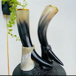 ฮอร์นสำหรับดื่มไวกิ้งสุดหรูพร้อมขาตั้งแตรควายธรรมชาติทำมือสัมผัสของจริงดีไซน์รูปสัตว์ - Product Image 1