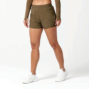 92% Polyester 8% Elasthanne Femmes Dark Olive Lab 360 Never Stop 2 en 1 Short avec doublure intérieure compressive - Product Image 6