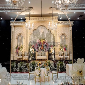 Décoration élégante de scène de réception de mariage de Style russe pour votre journée spéciale OEM de décor de mariage en carton en aluminium de luxe - Product Image 1