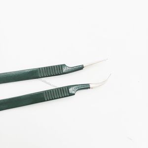 Color verde oscuro, punta de oro y plata, extensión de pestañas personalizada, juego de pestañas, volumen de pestañas, diamante para pestañas, pinzas de etiqueta privada - Product Image 2