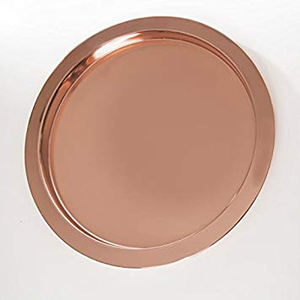 Métal cuivré avec plateau de service martelé forme ronde pour la maison et l'hôtel plateaux de service pour aliments et boissons - Product Image 4