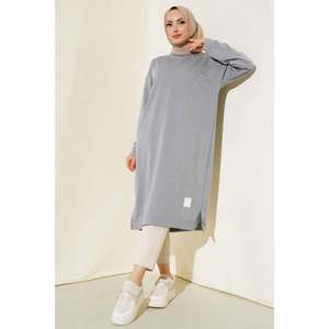 Tunique longue grise avec détail d'emblème Vêtements de gymnastique - Product Image 3