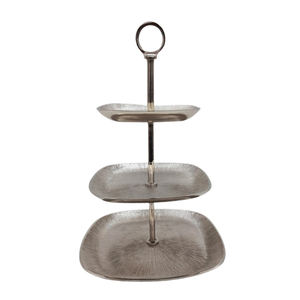 El más vendido Soporte de pastel de aluminio de 3 niveles Níquel Plata Tamaño personalizado Uso doméstico Decoración de bodas y cumpleaños - Product Image 1