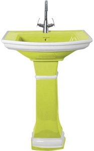 Export Quality Ceramic Sanitary Wares Red Color <b>Free</b> <b>Stand</b> Lavabo Sink Wash Basin with Pedestal From Morbi India at Cheap Price - Product Image 6