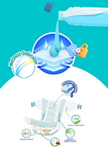 PERLA Twin Jumbo Pantalones de entrenamiento de tela XXL desechables Pañales de bebé suaves de alta calidad Función antifugas Diseño impreso gratis - Product Image 3