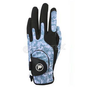 Guantes de golf de sublimación con logotipo personalizado de alta calidad de cuero genuino suave con diseño impreso de camuflaje - Product Image 5