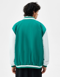 Carta personalizada Chenille Patch Lana Verde American College Varsity Chaquetas Tallas grandes Letterman Chaquetas a granel - Product Image 2