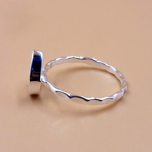 Bonne qualité coeur forme lunette tasse anneau 925 en argent Sterling martelé bande blanc anneau réglage bijoux à bricoler soi-même fournitures en gros JGJ - Product Image 5